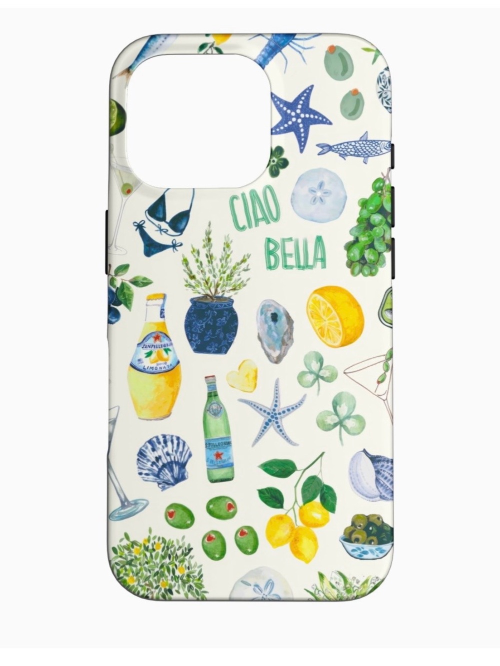 iPhone 16 Pro Lemon & Olive Pattern Phone Case - White/Green
